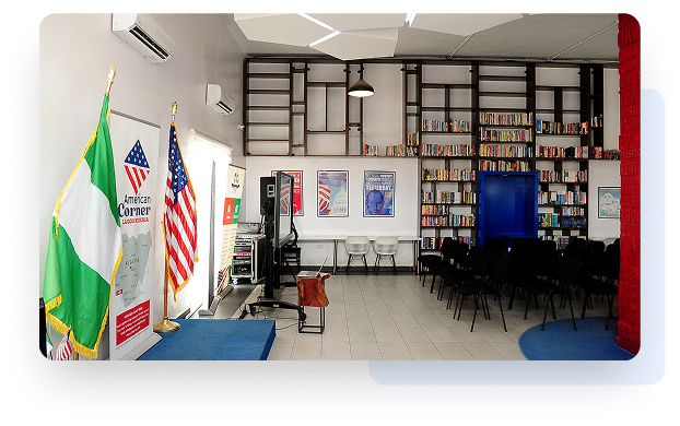 American Corner library at Vibranium Valley Lagos